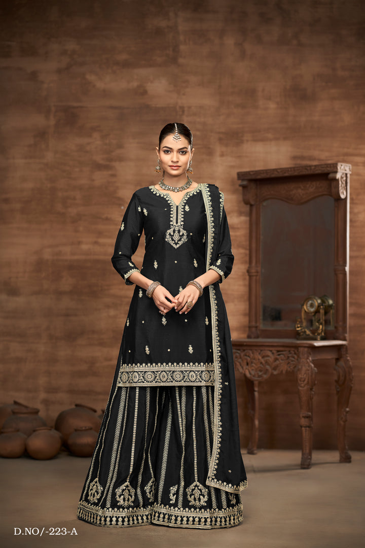 Flared Palazzo Pants Pair | Pakistani Style Bollywood Ethnic Bottoms for Women