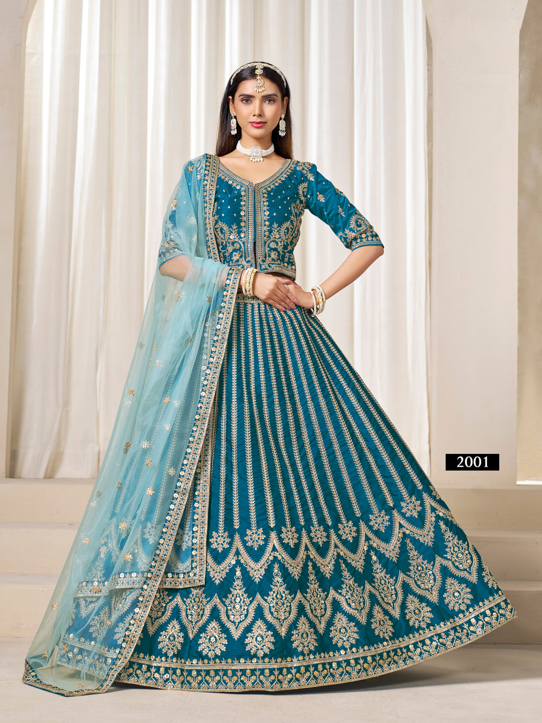 Heavy Work Bridal Lehenga Choli | Art Silk | Pakistani Style Indian Wedding Outfit