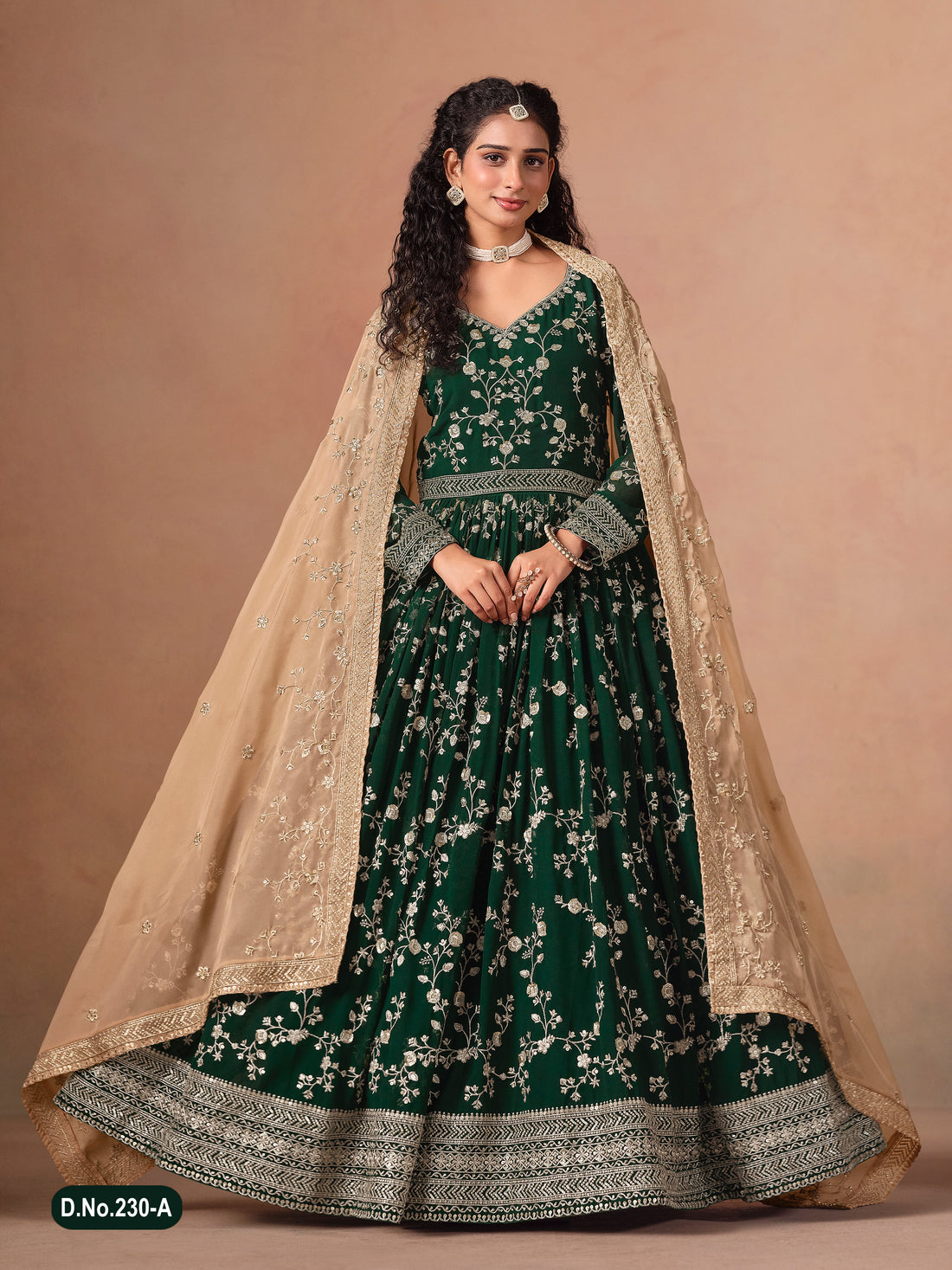 Pakistani Style Bollywood Festive Wear Anarkali Dress | Designer Embroidered Long Gown Outfit for Wedding, Party & Reception