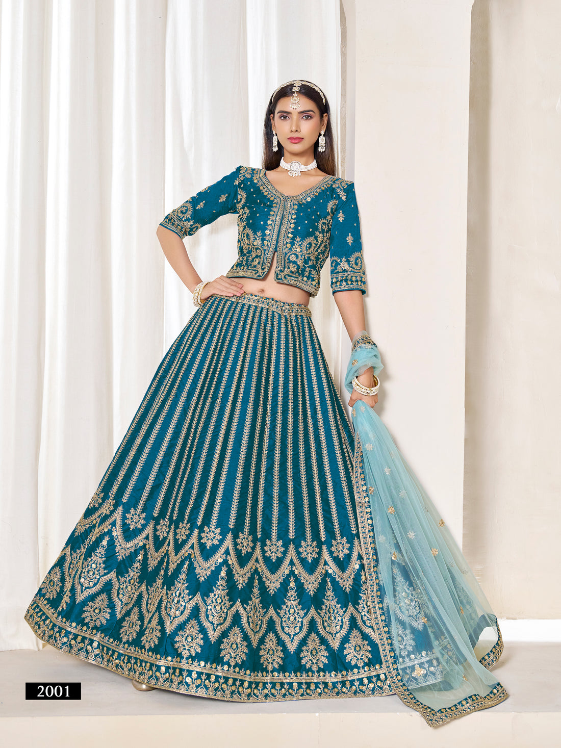 Heavy Work Bridal Lehenga Choli | Art Silk | Pakistani Style Indian Wedding Outfit