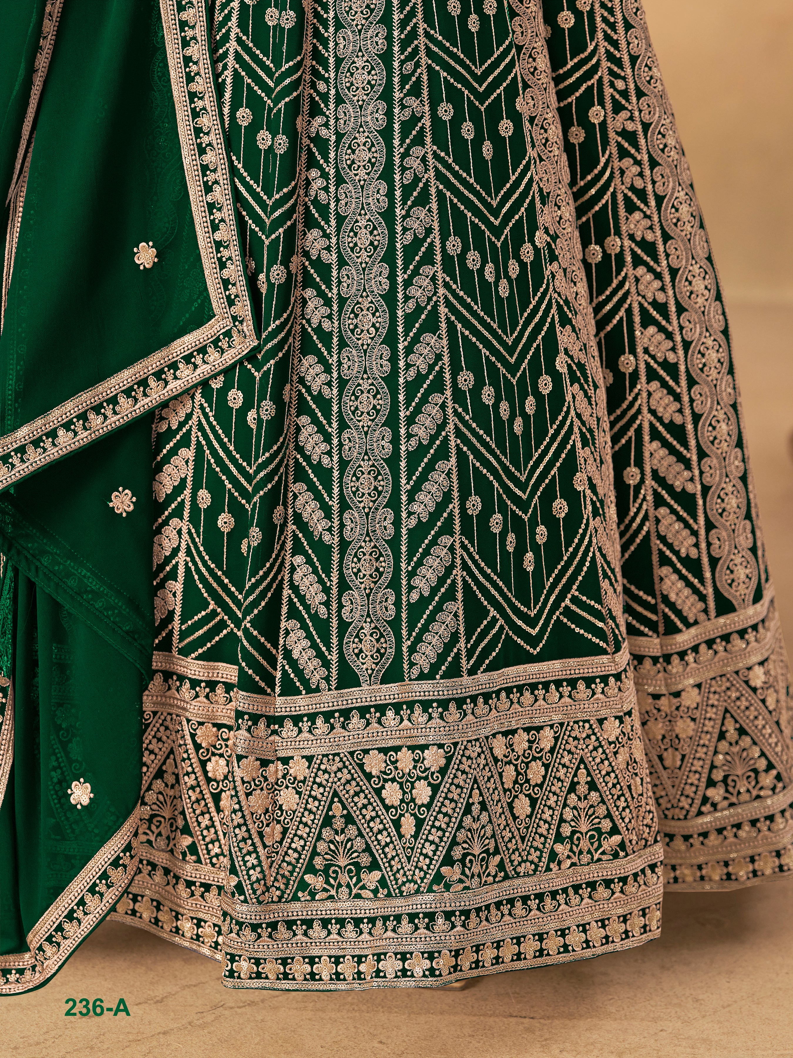 Embroidered Anarkali Gown Suit for Women with Dupatta Indian Wedding Party Wear