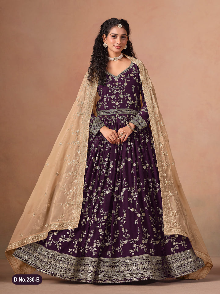 Pakistani Style Bollywood Festive Wear Anarkali Dress | Designer Embroidered Long Gown Outfit for Wedding, Party & Reception