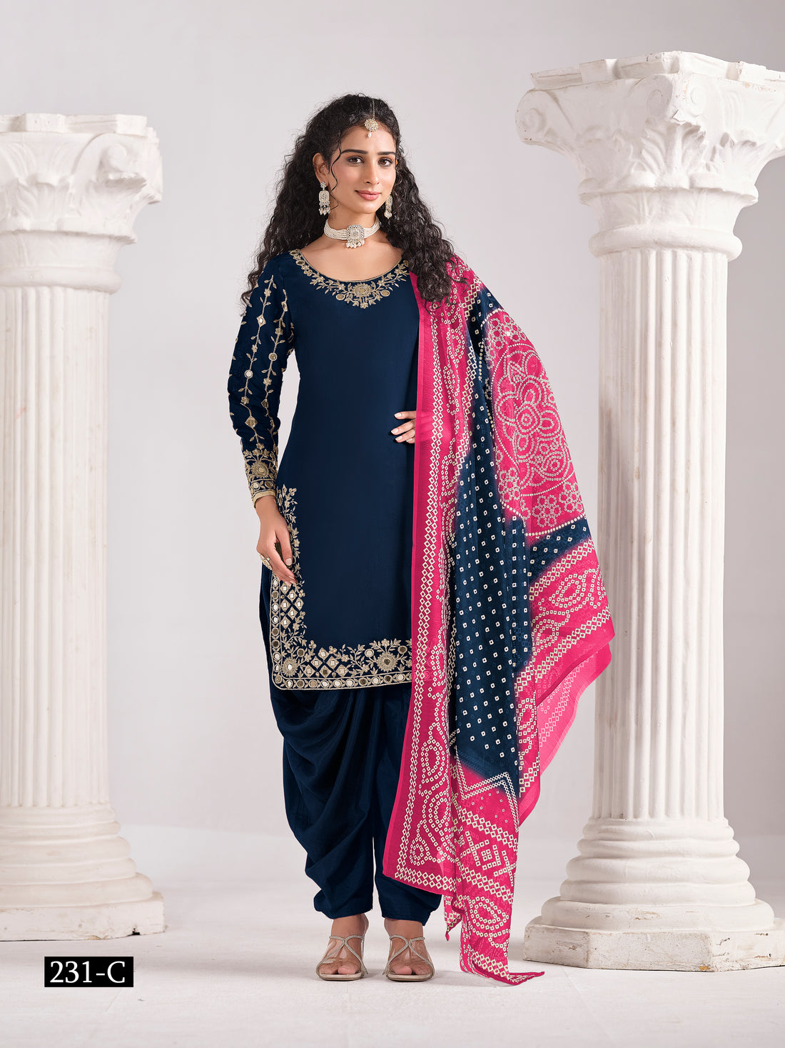 Designer Roman Silk Chanderi Silk Salwar Kameez Party Wear Outfit Bollywood Indian Ethnic Dress for Wedding & Festive Wear