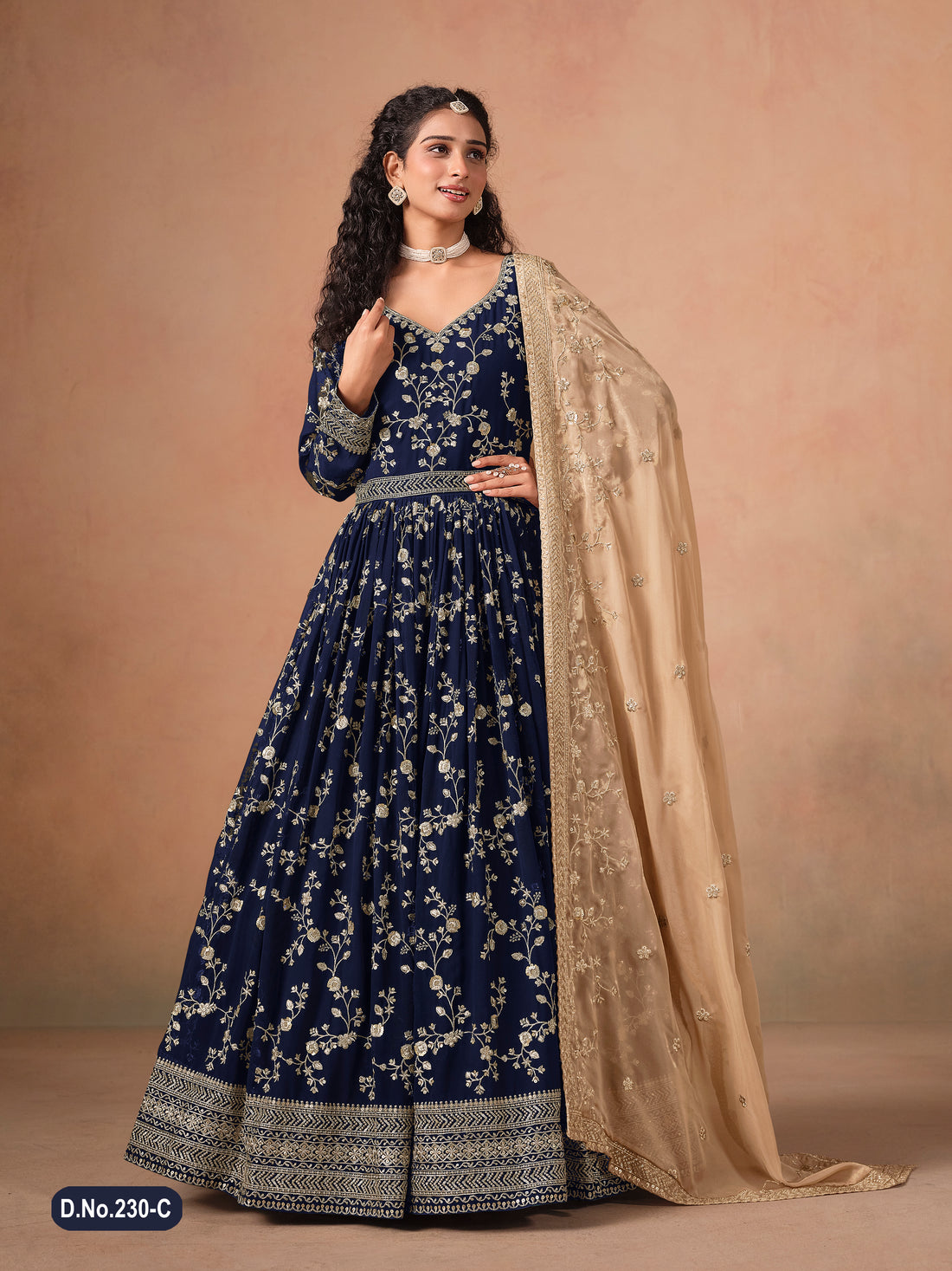 Pakistani Style Bollywood Festive Wear Anarkali Dress | Designer Embroidered Long Gown Outfit for Wedding, Party & Reception
