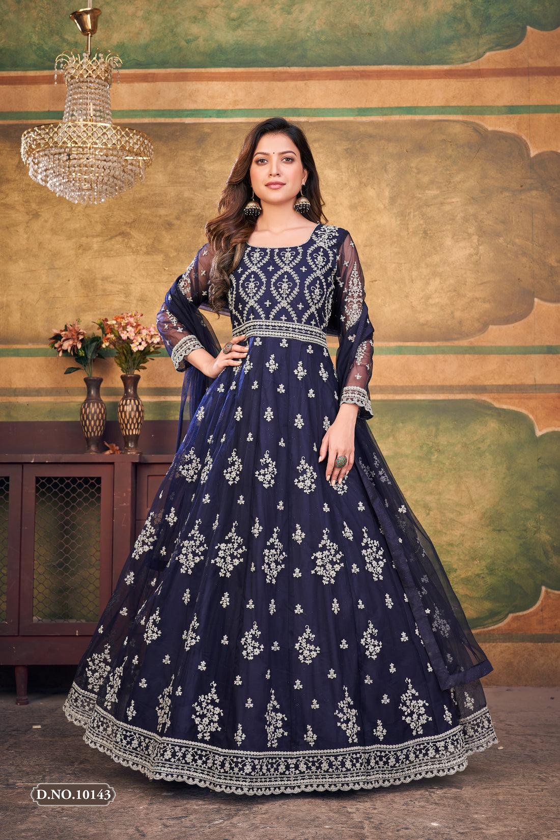 Women Designer Embroidery Work Long Anarkali Kurti With Dupatta Women Gift Dress