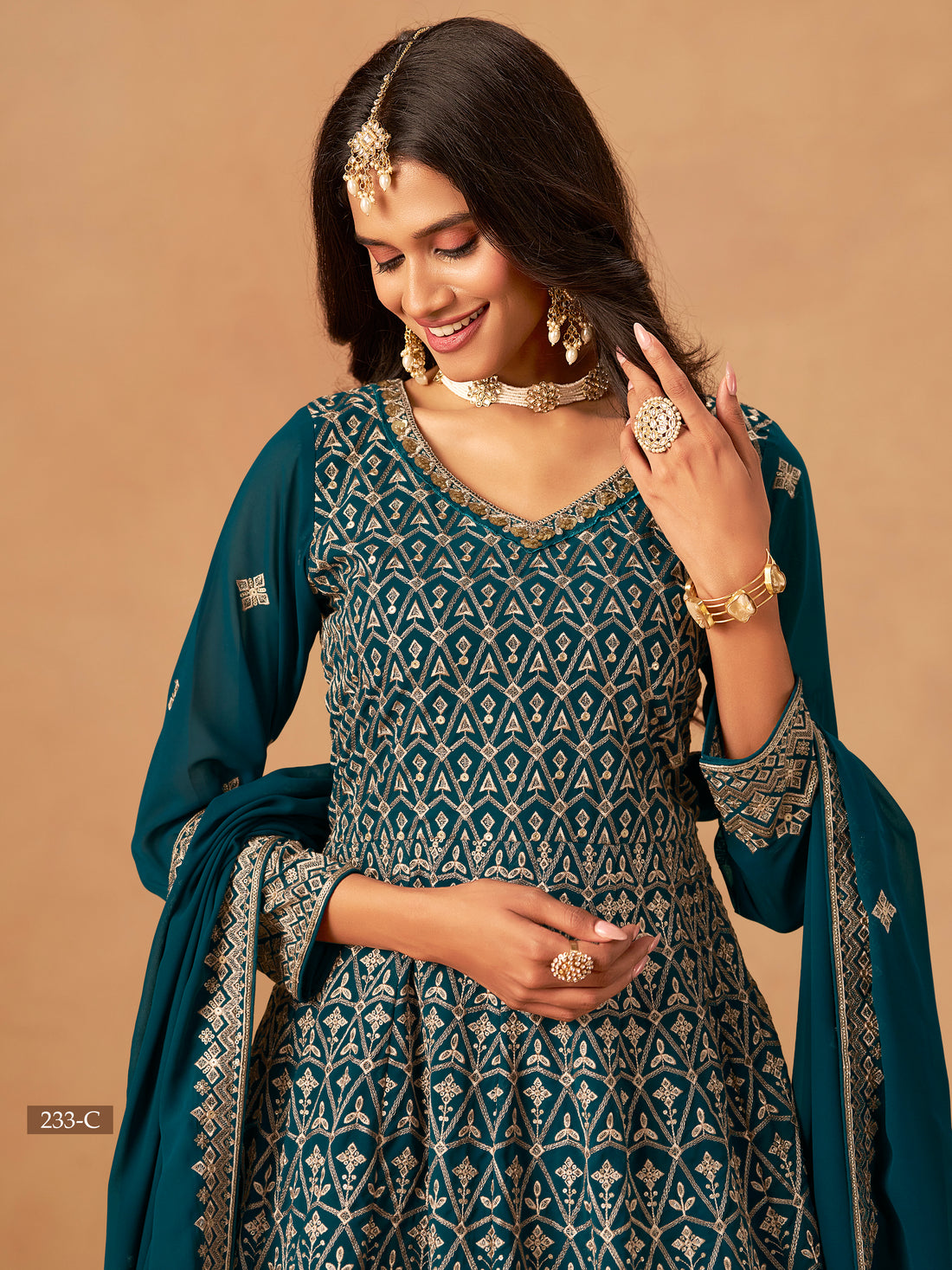 Faux Georgette Sharara Set Indian Pakistani Style Bollywood Festive Wear