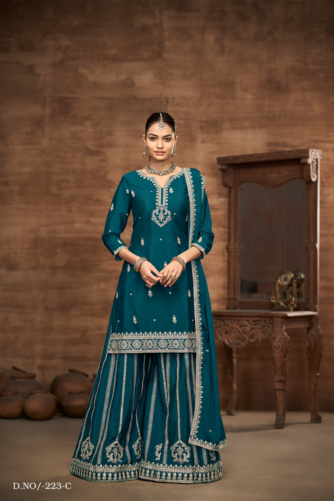 Flared Palazzo Pants Pair | Pakistani Style Bollywood Ethnic Bottoms for Women
