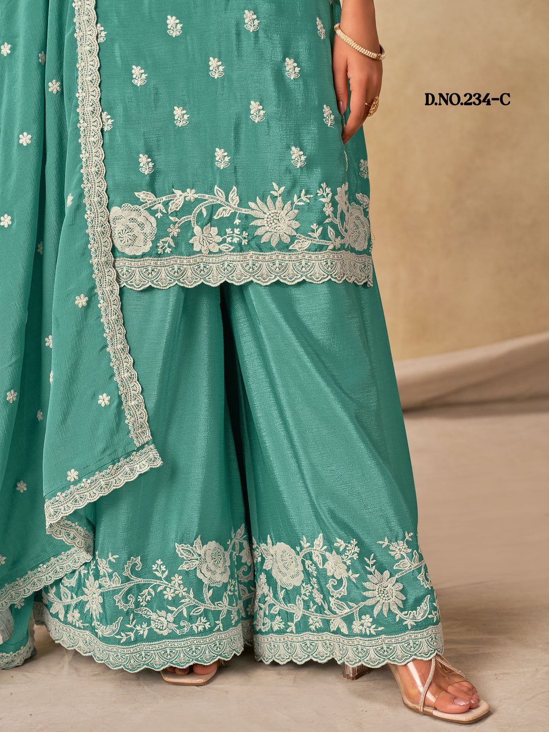Ethnic Palazzo Salwar Kameez | Pakistani Bollywood Style Outfit with Dupatta | Wedding Party & Festive Wear Dress