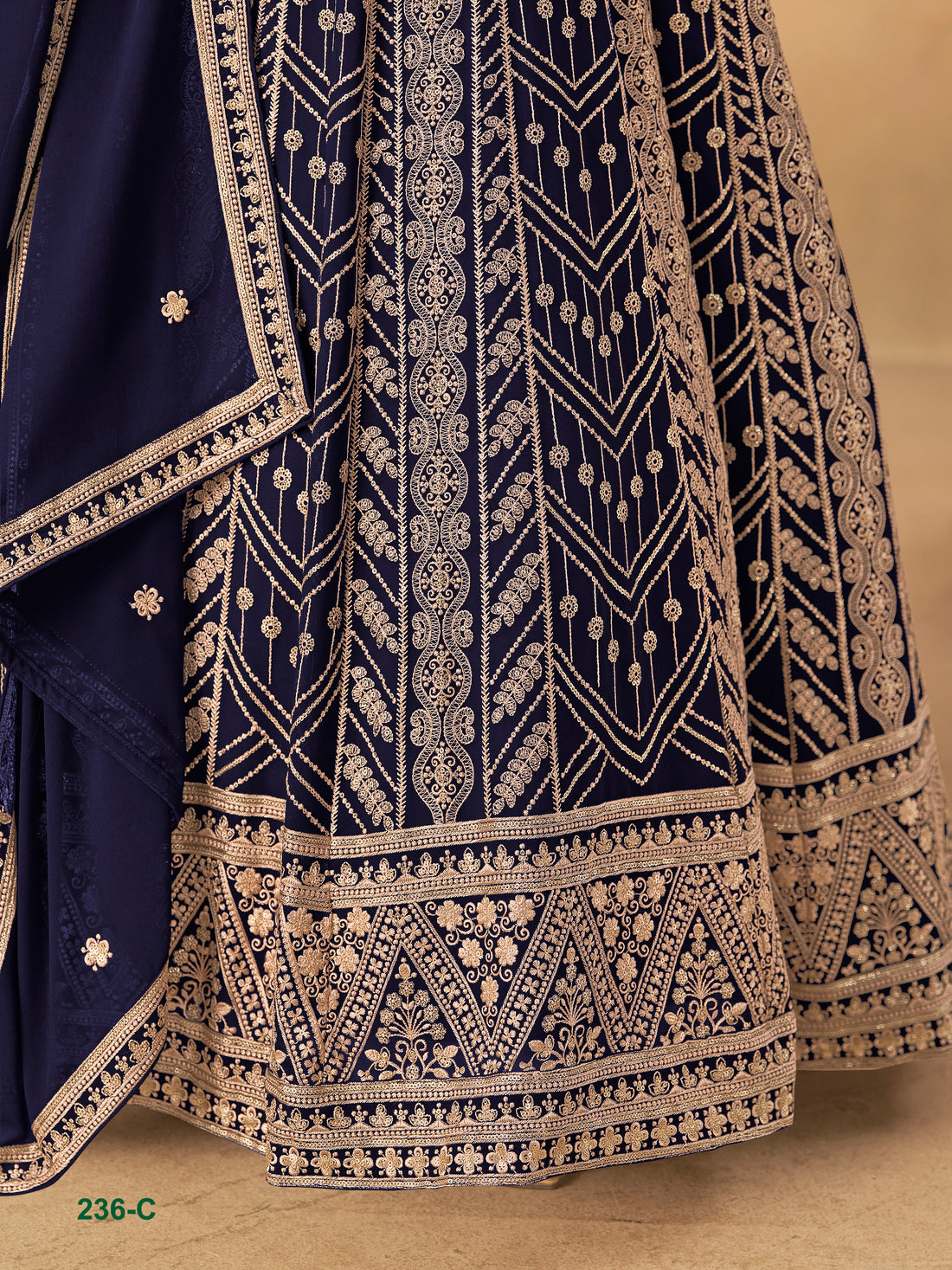 Embroidered Anarkali Gown Suit for Women with Dupatta Indian Wedding Party Wear