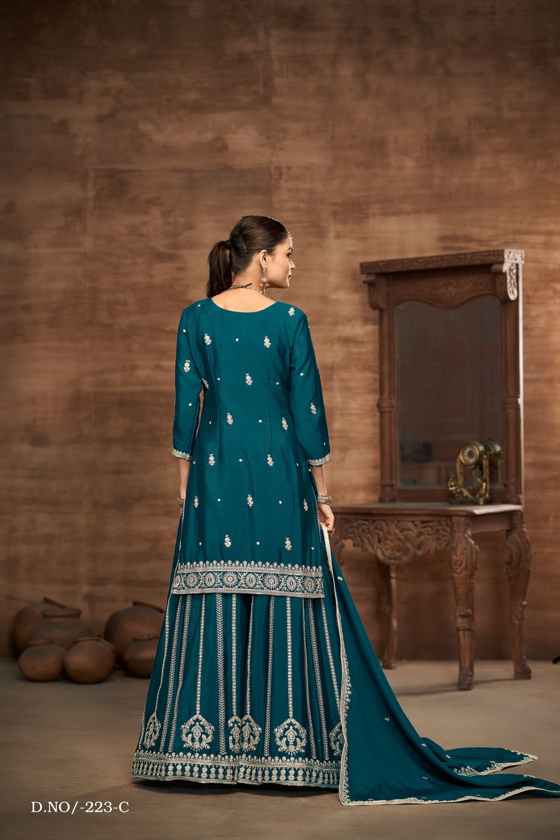Flared Palazzo Pants Pair | Pakistani Style Bollywood Ethnic Bottoms for Women