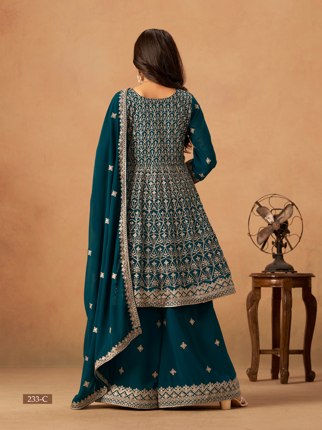 Faux Georgette Sharara Set Indian Pakistani Style Bollywood Festive Wear