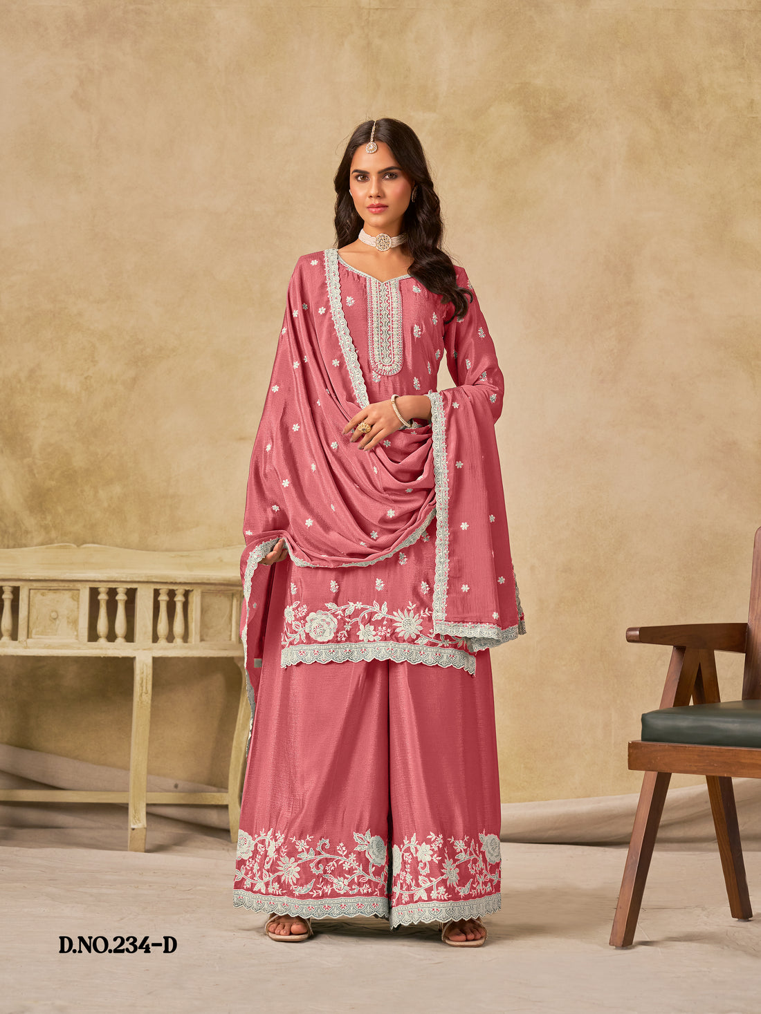 Ethnic Palazzo Salwar Kameez | Pakistani Bollywood Style Outfit with Dupatta | Wedding Party & Festive Wear Dress