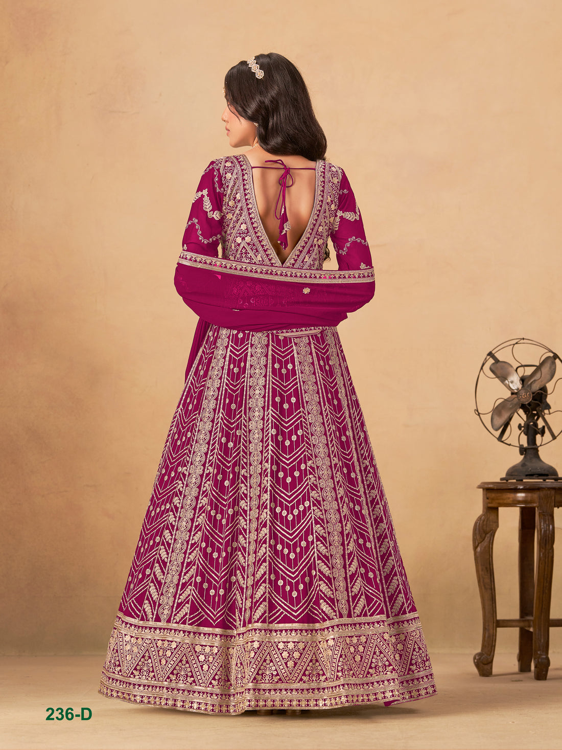 Embroidered Anarkali Gown Suit for Women with Dupatta Indian Wedding Party Wear