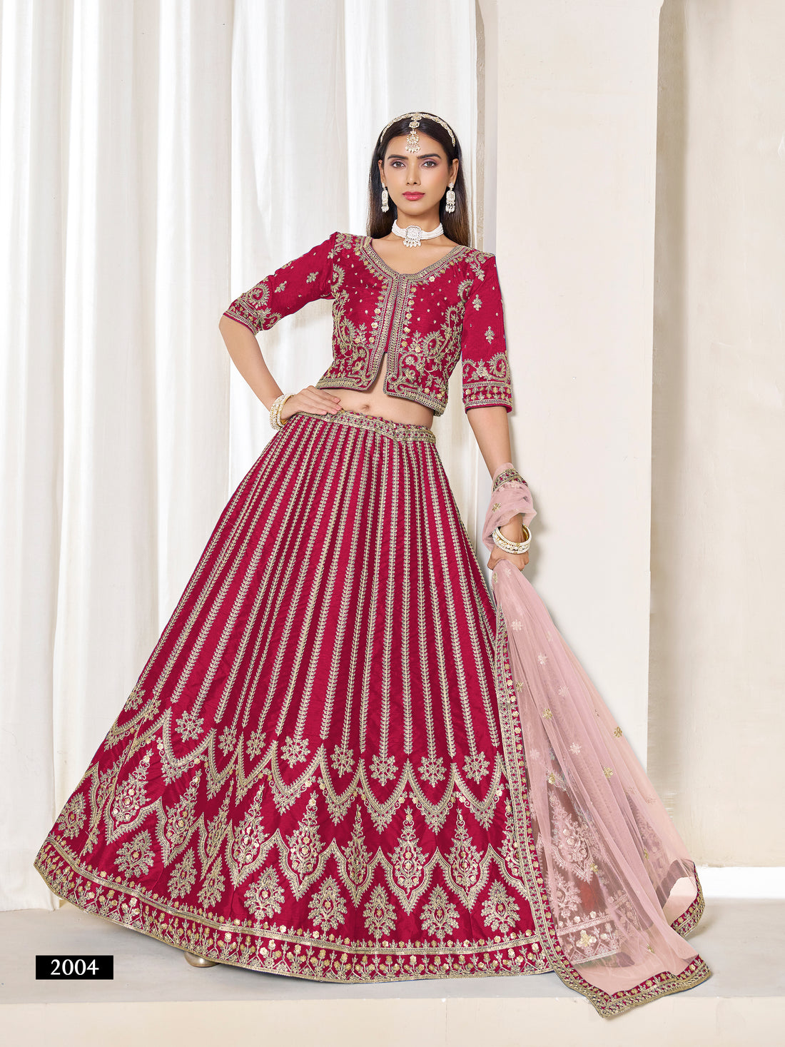 Heavy Work Bridal Lehenga Choli | Art Silk | Pakistani Style Indian Wedding Outfit