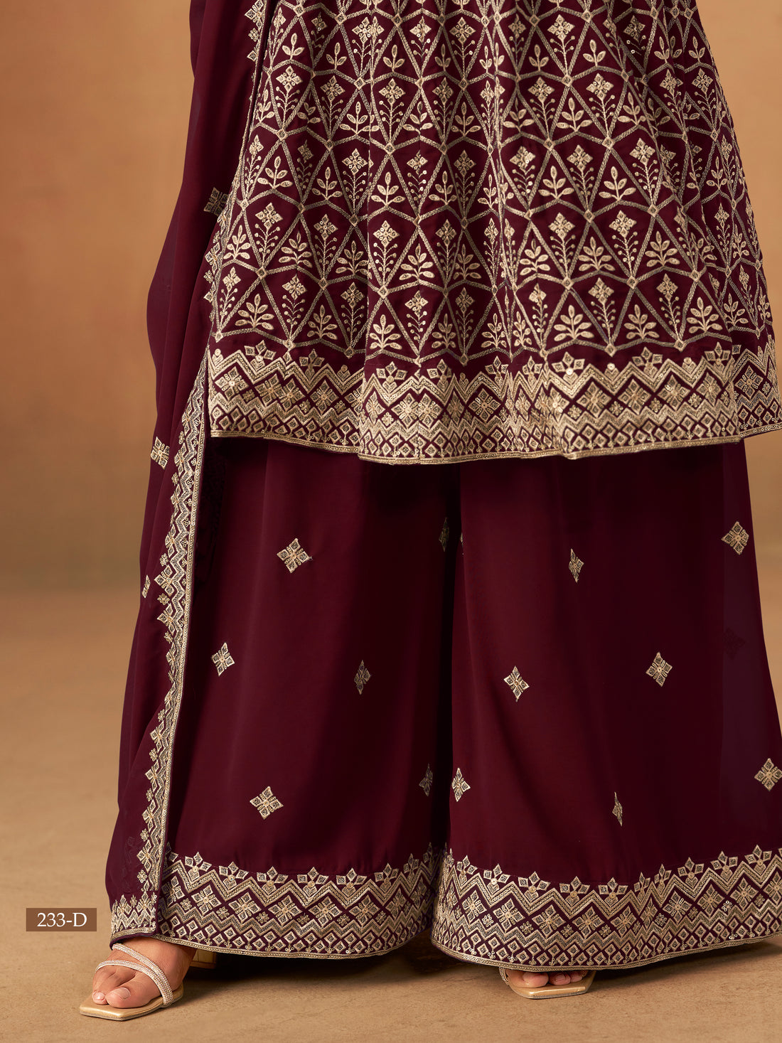 Faux Georgette Sharara Set Indian Pakistani Style Bollywood Festive Wear