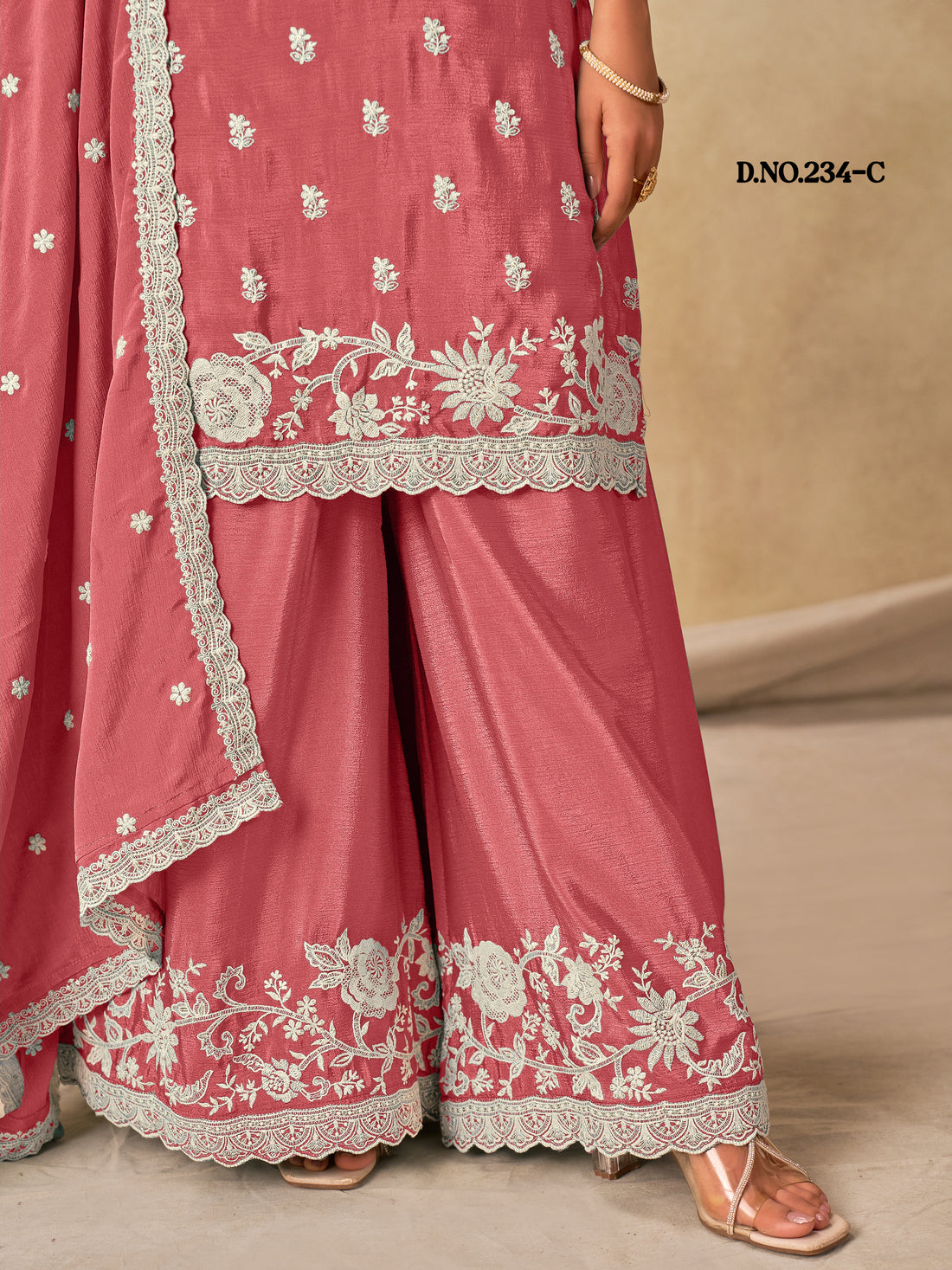 Ethnic Palazzo Salwar Kameez | Pakistani Bollywood Style Outfit with Dupatta | Wedding Party & Festive Wear Dress