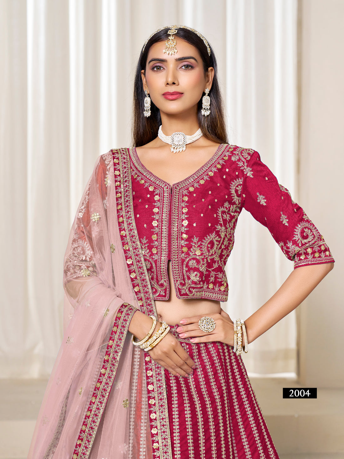 Heavy Work Bridal Lehenga Choli | Art Silk | Pakistani Style Indian Wedding Outfit