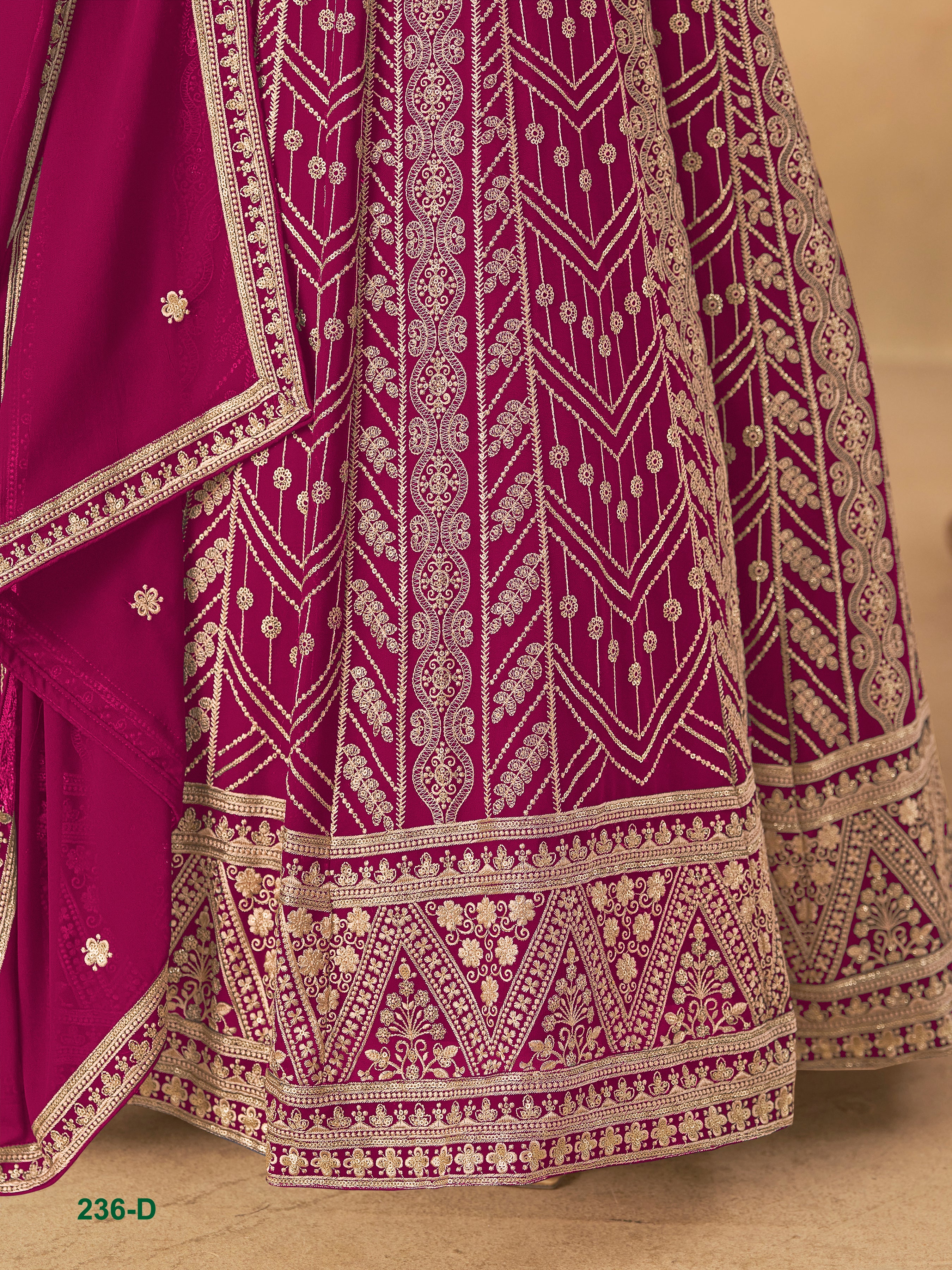 Embroidered Anarkali Gown Suit for Women with Dupatta Indian Wedding Party Wear