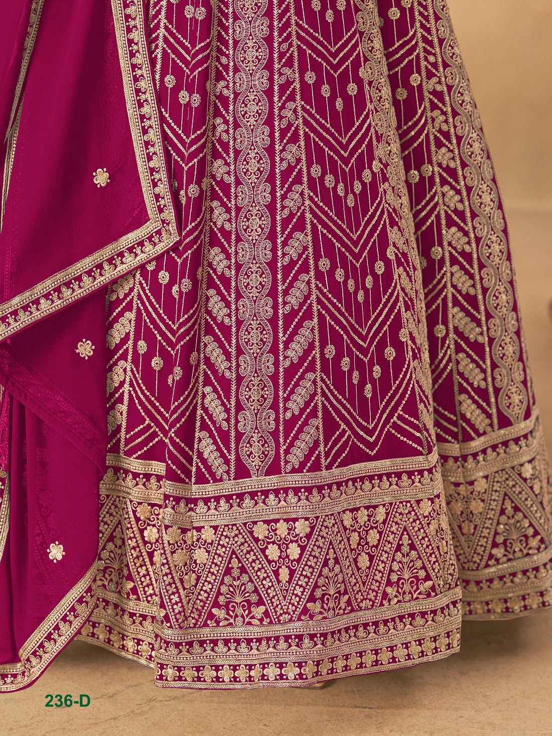 Embroidered Anarkali Gown Suit for Women with Dupatta Indian Wedding Party Wear