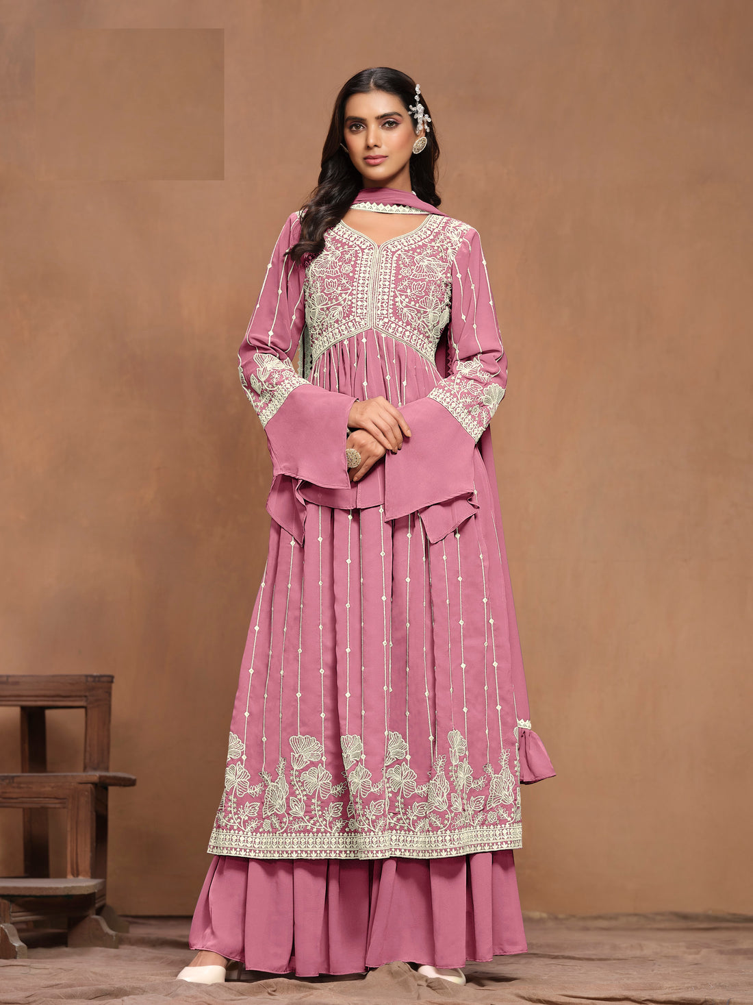 Bollywood Salwar Kameez Indian Wedding Wear 3Pcs Women Suit Indian Sharara Kurtis Dresses