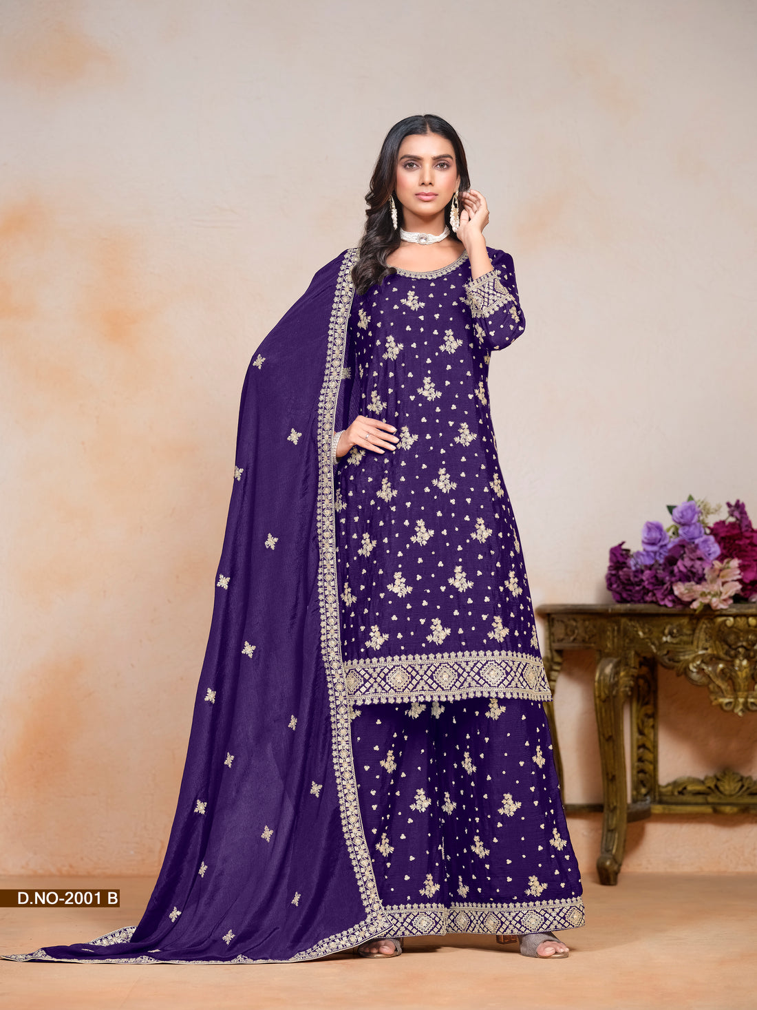 Women Original Chinon Pakistani Sarara Salwar Kameez Suit party wear dress