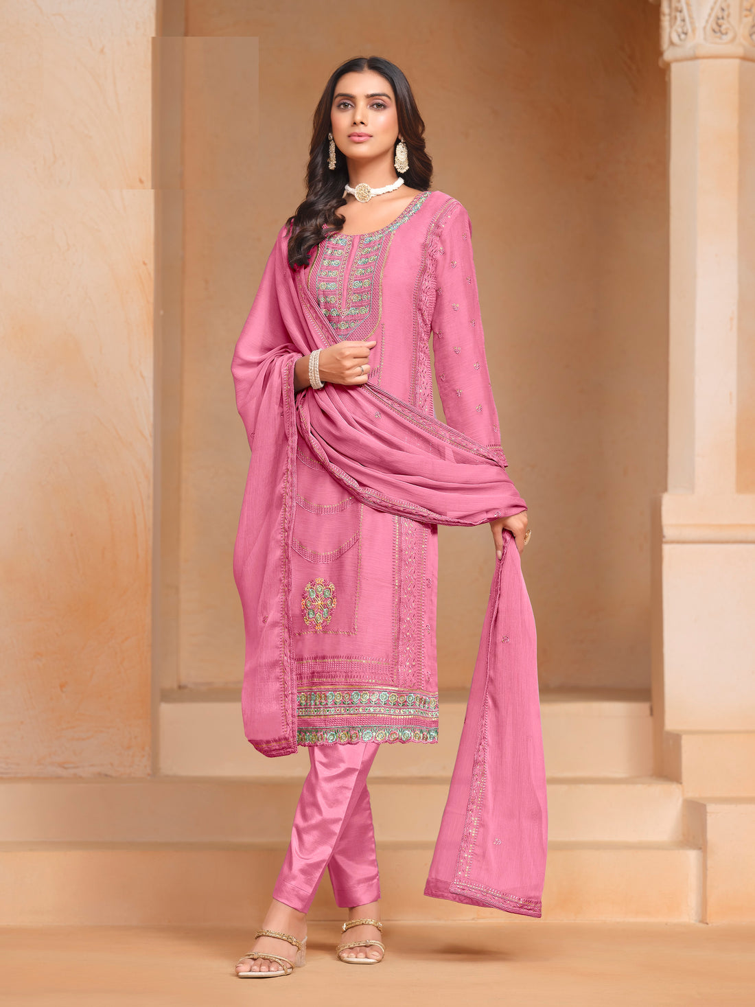 Pakistani heavy Embroidered Salwar Kameez Designer Straight Kurta Kurti Dupatta