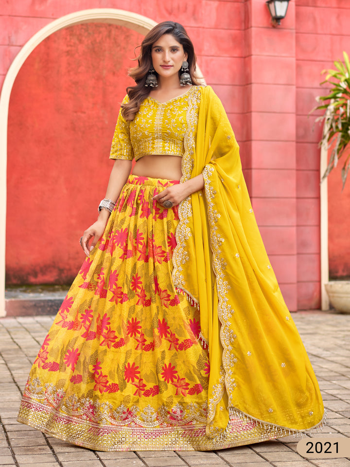 Pakistani Style Bollywood Festive Wear Floral Lehenga Choli with Dupatta Mehndi Party Dress