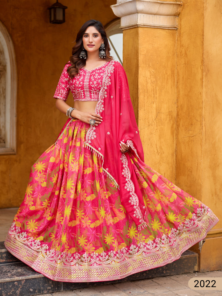 Pakistani Style Bollywood Festive Wear Floral Lehenga Choli with Dupatta Mehndi Party Dress