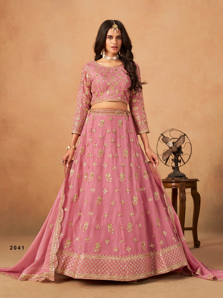 Elegant Embroidered Lehenga Choli with Dupatta – Wedding Reception & Festive Wear Outfit