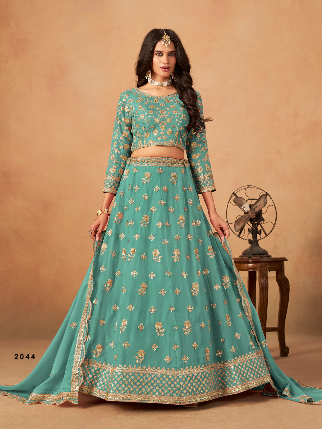 Elegant Embroidered Lehenga Choli with Dupatta – Wedding Reception & Festive Wear Outfit