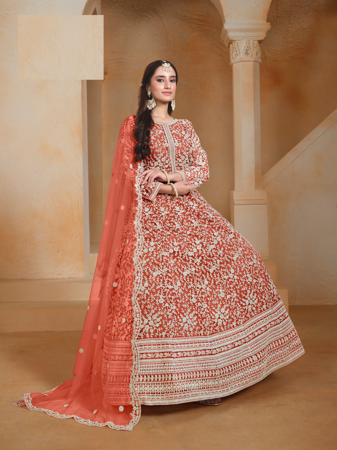 Real Butterfly Net Anarkali Gown Kameez Party Wear Indian Designer Wedding Wear