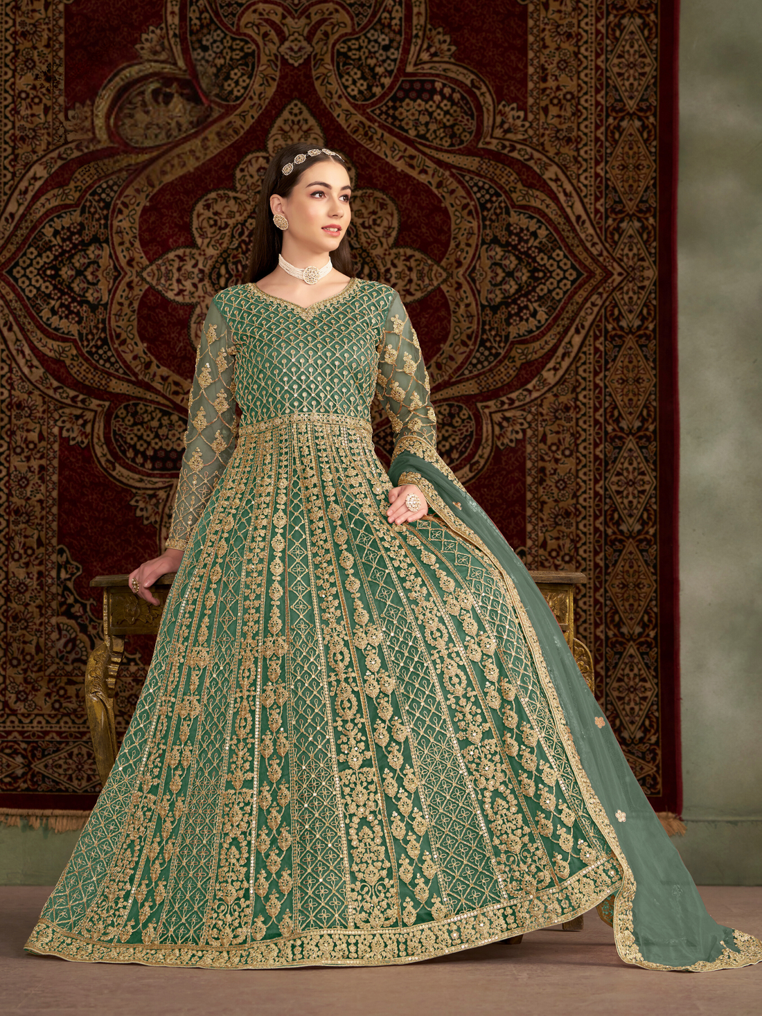 New Pakistani Ethnic Anarkali Gown Indian Bollywood Designer Salwar Kameez Suits