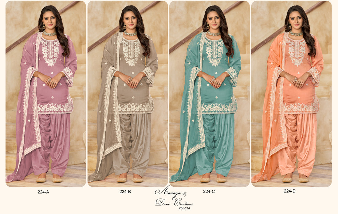 Trendy Punjabi Patiala Suit Bollywood Stylish Short Kurti & Flared Salwar