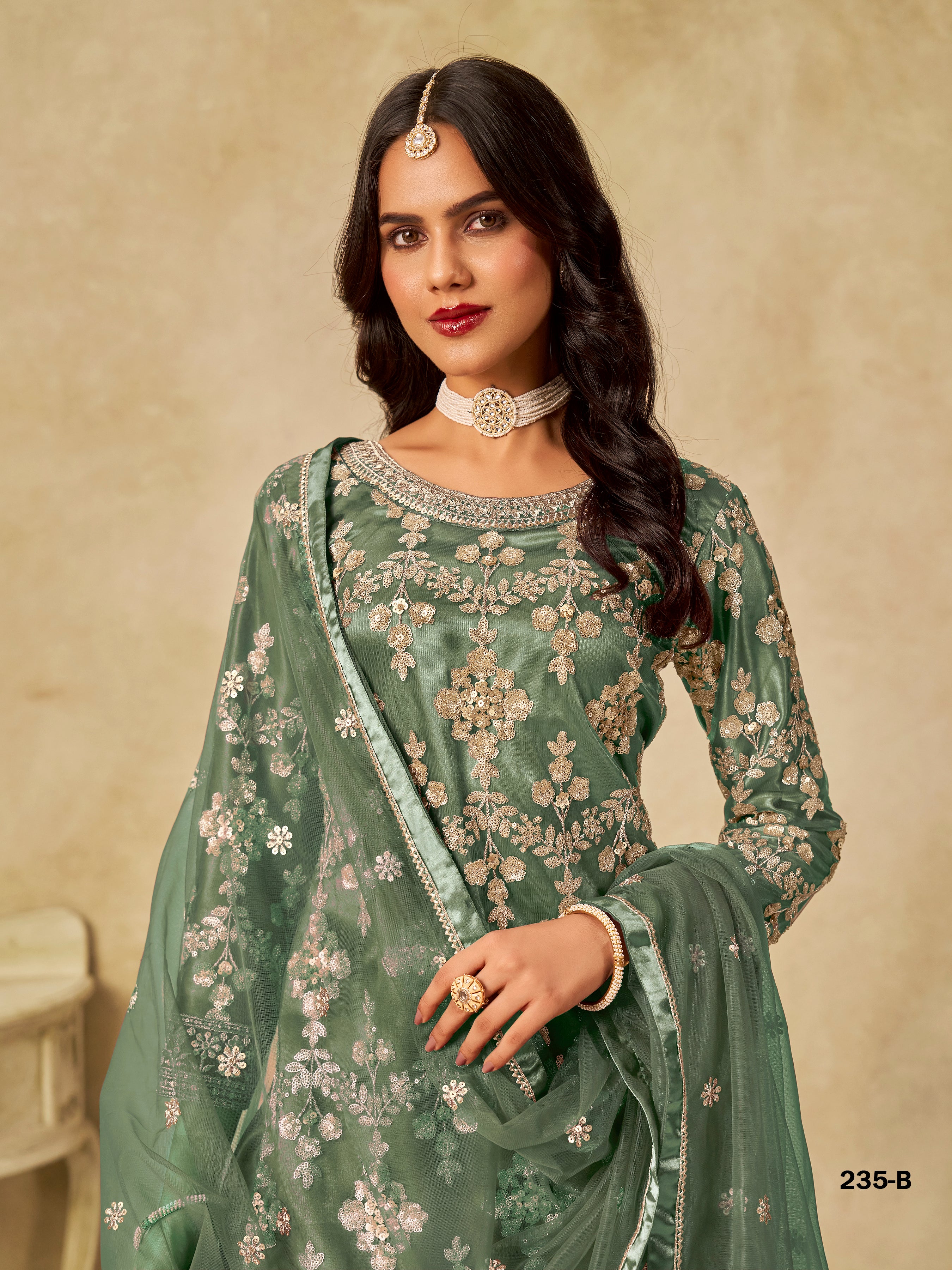 Traditional Soft Net Sharara Salwar Kameez Indian Festive & Wedding Guest Wear Outfit with Dupatta