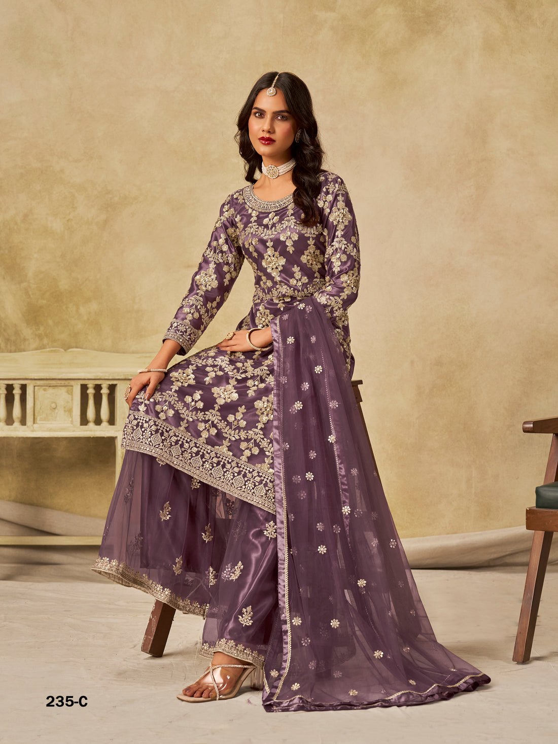 Traditional Soft Net Sharara Salwar Kameez Indian Festive & Wedding Guest Wear Outfit with Dupatta