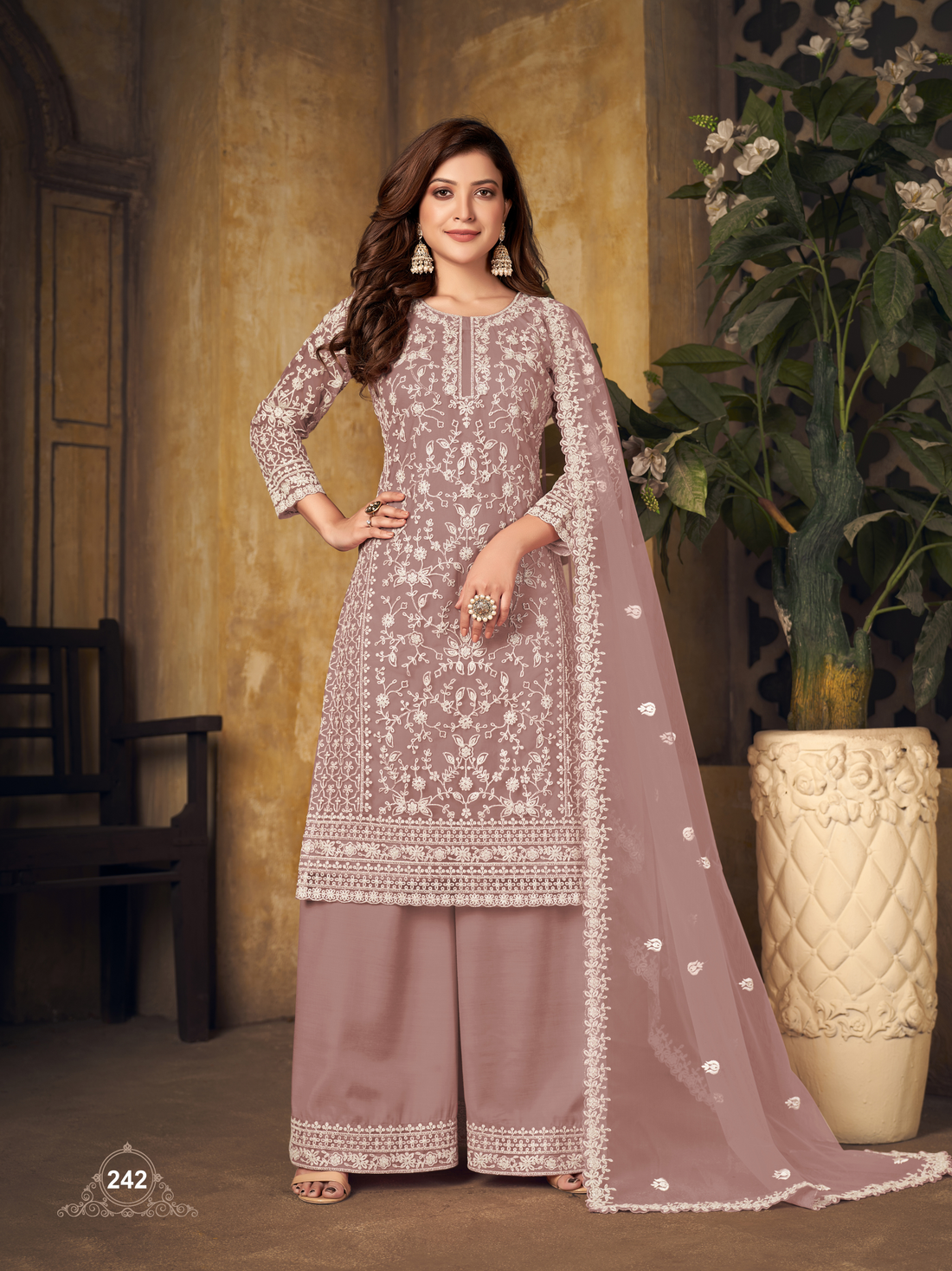 Indian Beautiful Salwar Kameez Dresses Pakistani Style Heavy Worked Plazzo Suits