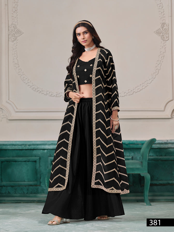 3-Piece Palazzo Suit with Shrug Trendy Pakistani Outfit Street Glam Look