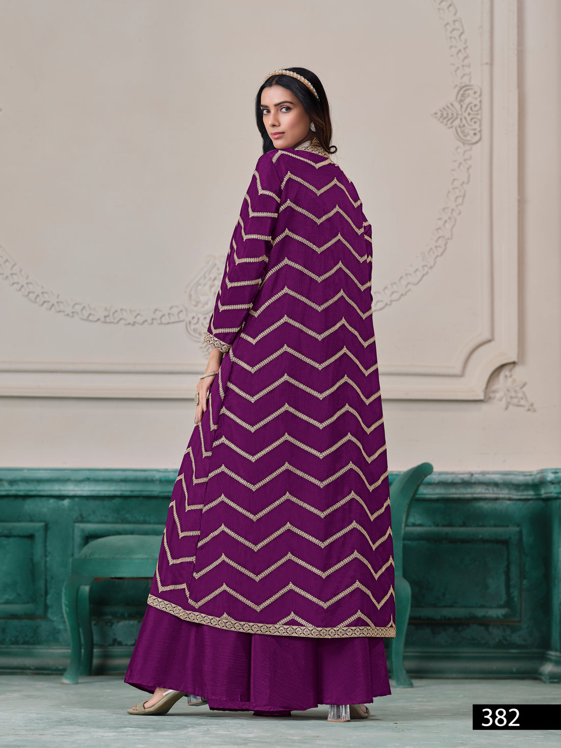 3-Piece Palazzo Suit with Shrug Trendy Pakistani Outfit Street Glam Look