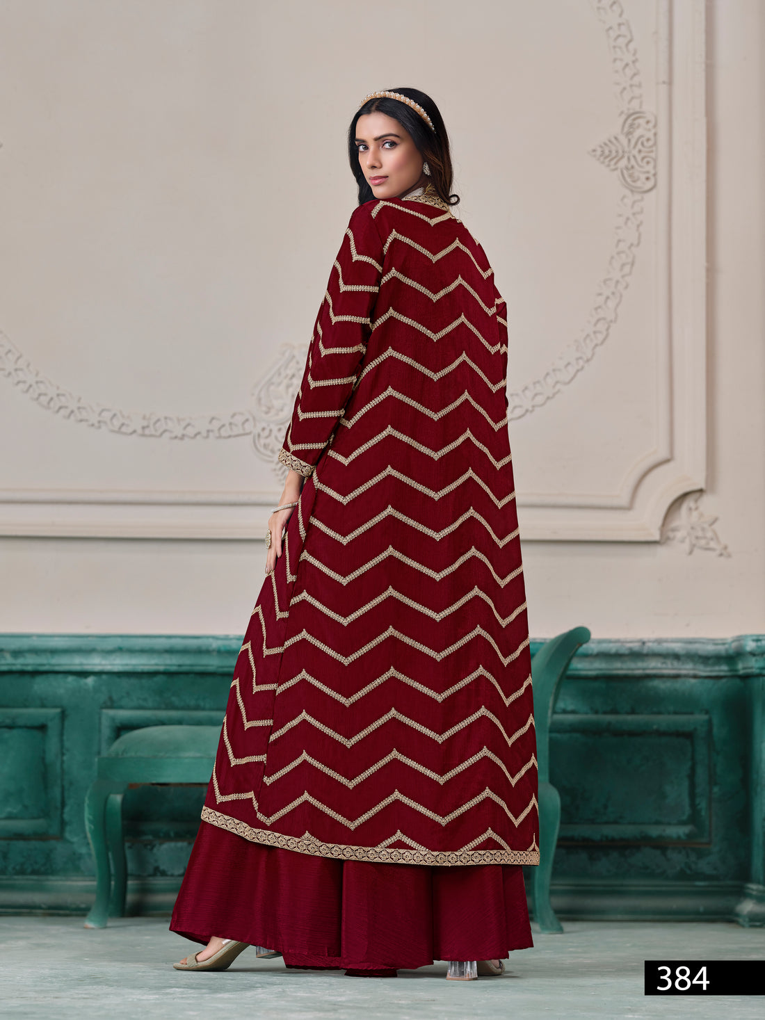 3-Piece Palazzo Suit with Shrug Trendy Pakistani Outfit Street Glam Look