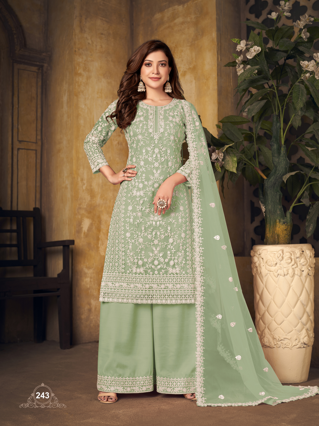 Indian Beautiful Salwar Kameez Dresses Pakistani Style Heavy Worked Plazzo Suits