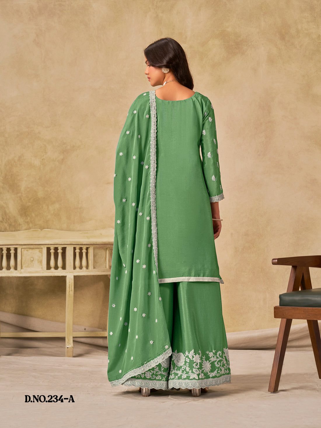 Ethnic Palazzo Salwar Kameez | Pakistani Bollywood Style Outfit with Dupatta | Wedding Party & Festive Wear Dress