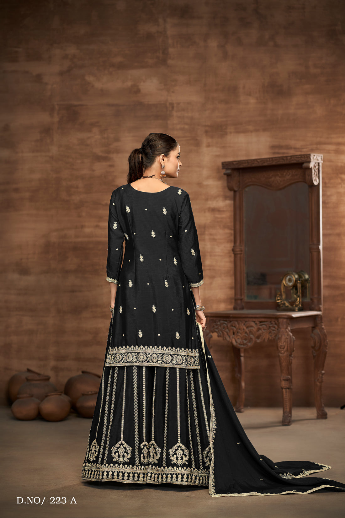 Flared Palazzo Pants Pair | Pakistani Style Bollywood Ethnic Bottoms for Women