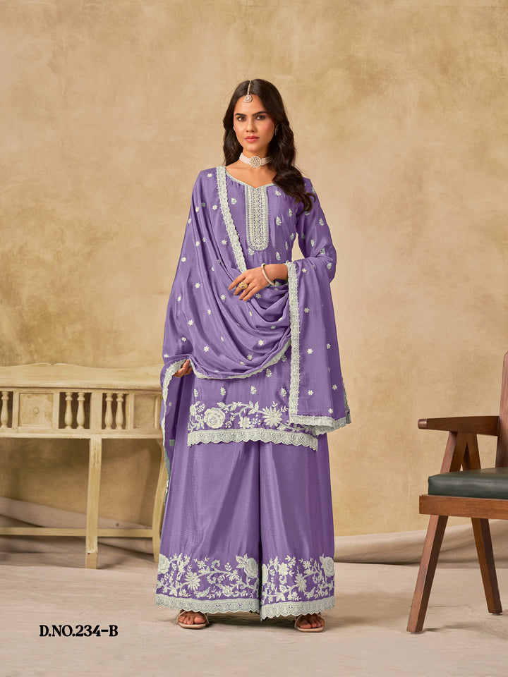 Ethnic Palazzo Salwar Kameez | Pakistani Bollywood Style Outfit with Dupatta | Wedding Party & Festive Wear Dress