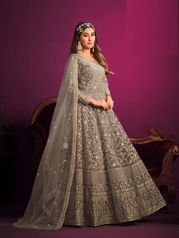 Indian Designer Anarkali Kurta Palazzo Dupatta Wedding Gown Plus Size Long Gown