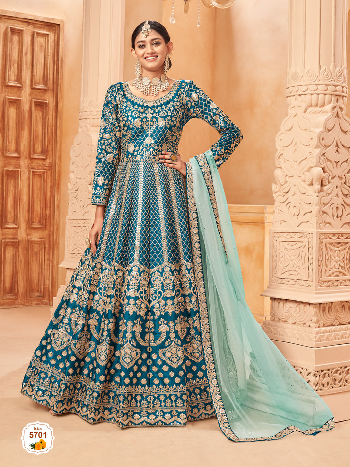 Beautiful Designer Dress Indian Stitched Organza Anarkali Gown Bollywood Wear