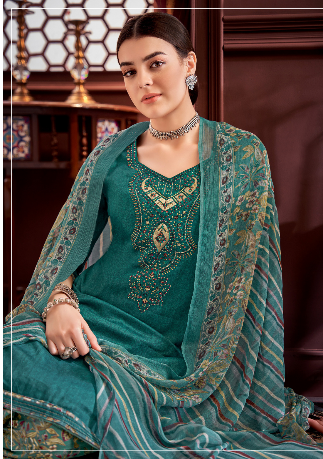 Elegant Ethnic Women's Wear Plazzo Dresses Indian Pakistani Salwar Kameez Suits