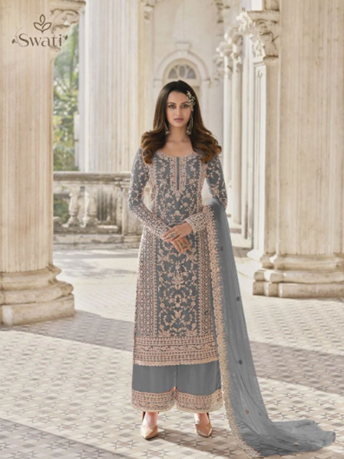 Pakistani Kurti Palazzo Dupatta Wedding Party Wear Women Designer Salwar Kameez