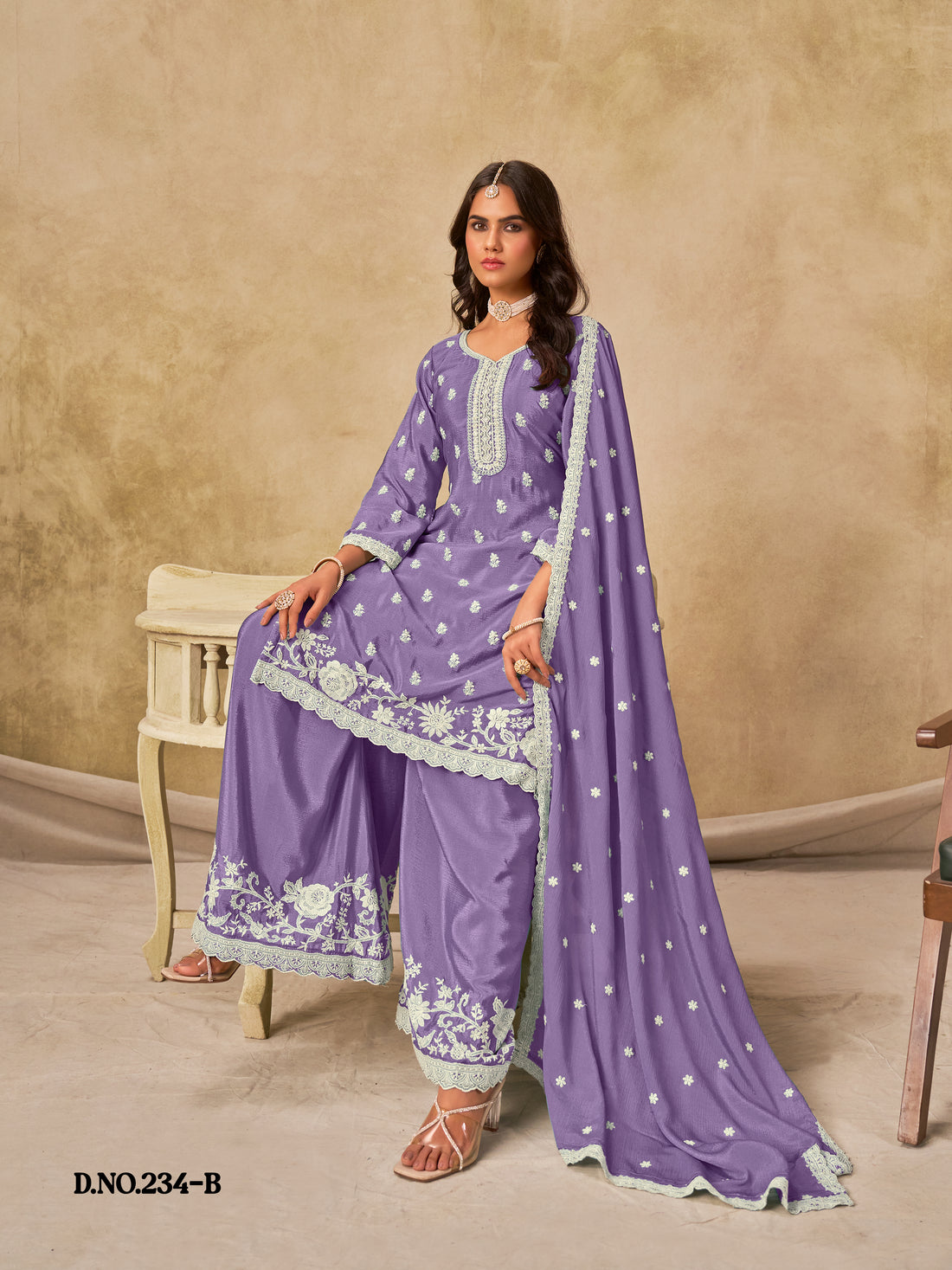 Ethnic Palazzo Salwar Kameez | Pakistani Bollywood Style Outfit with Dupatta | Wedding Party & Festive Wear Dress