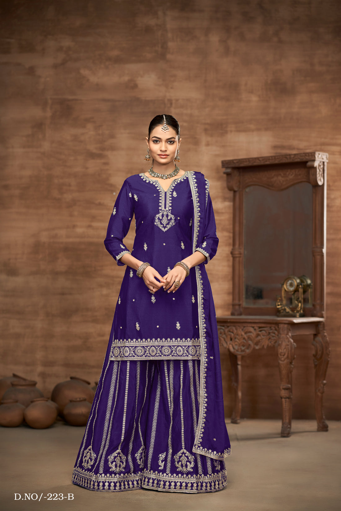 Flared Palazzo Pants Pair | Pakistani Style Bollywood Ethnic Bottoms for Women