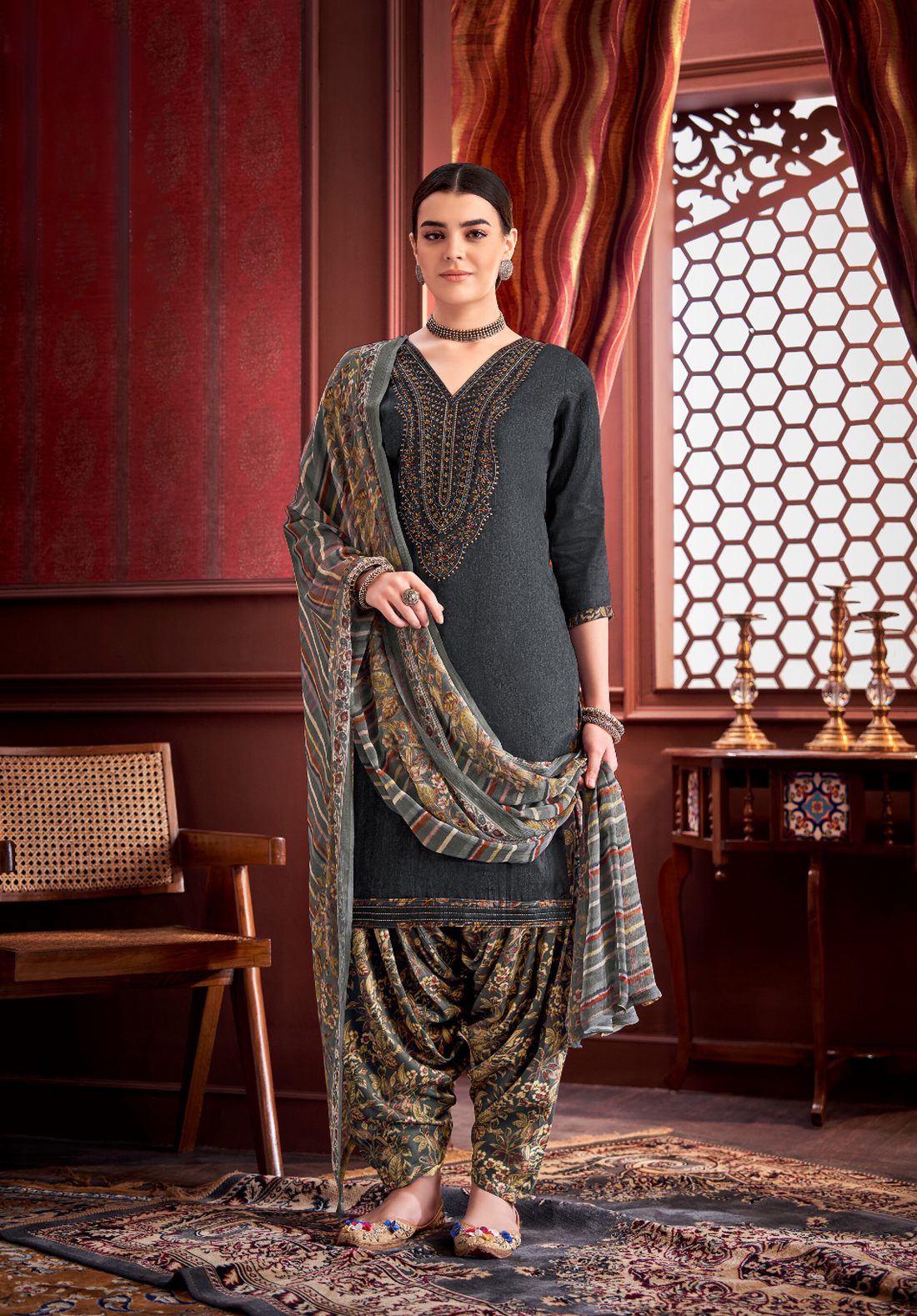 Elegant Ethnic Women's Wear Plazzo Dresses Indian Pakistani Salwar Kameez Suits